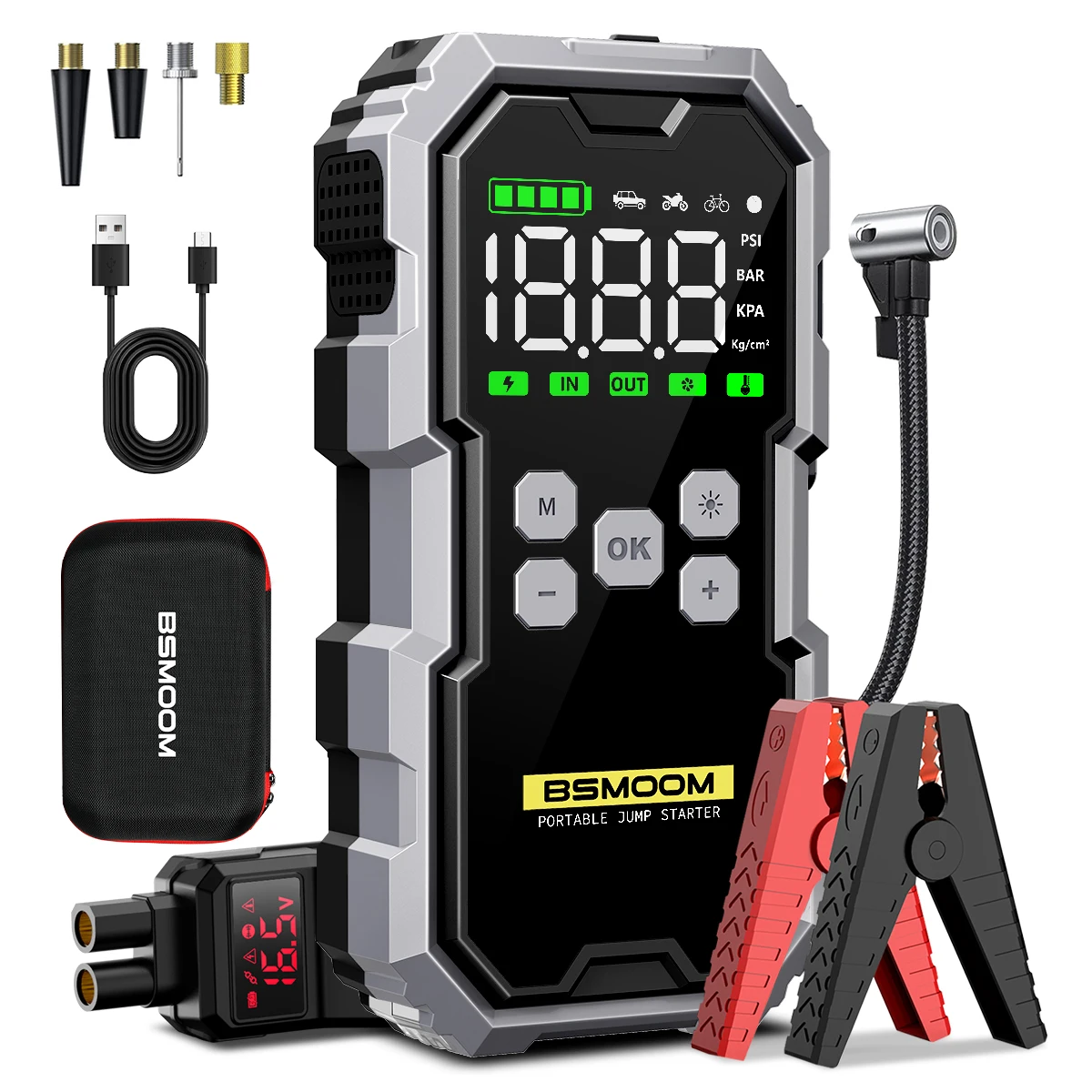 Car Jump Starter With Air Compressor LCD Screen 21800mAh Portable Booster Charge Review 2026: 249 Verified Reviews